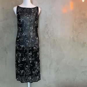 Vintage 1990s Vivienne Tam Mesh Embroidered Dress